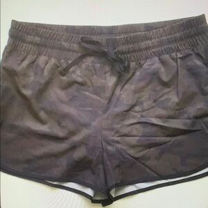 Women's Athletic Shorts - Black Camo